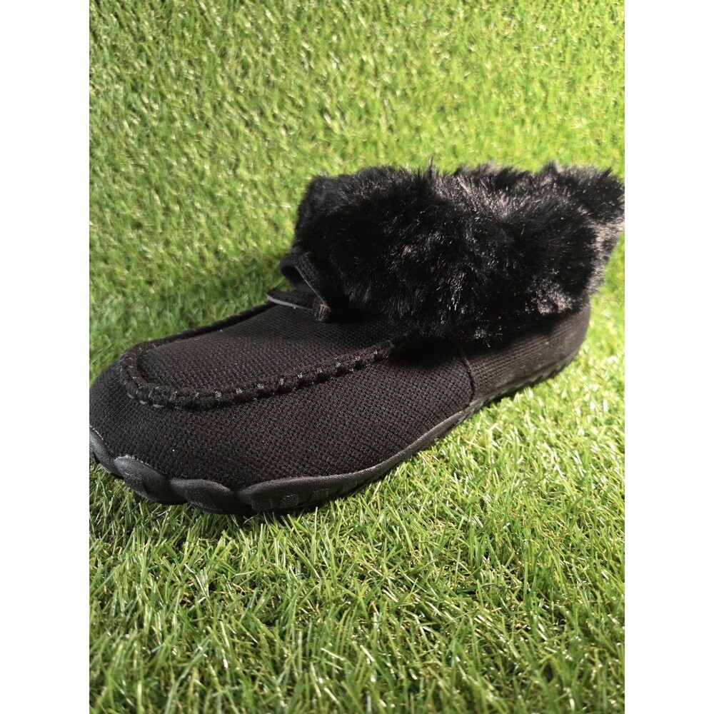 Moccasin Slippers Black Cozy Super Soft Lined HARD BOTTOMS Women's US 9M